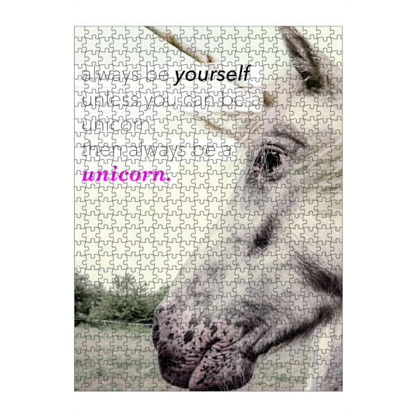artboxONE Puzzle "Be a Unicorn" artboxONE - Tiere,Schwarzweiß,Streetart - Einhorn,Pferd,Typo - Bild einhorn