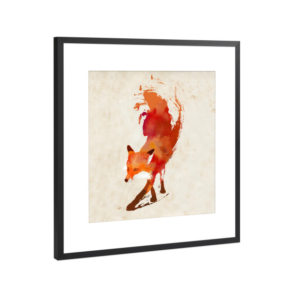 Poster mit Rahmen Schwarz (Metallic) "Vulpes vulpes" artboxONE - Natur,Tiere - Fuchs,Fuchs,Feuer,Feuer,Tier,Tier,Wild