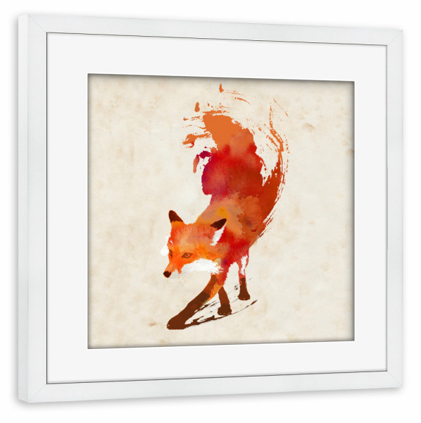 Poster mit Rahmen weiß "Vulpes vulpes" artboxONE - Natur,Tiere - Fuchs,Fuchs,Feuer,Feuer,Tier,Tier,Wild