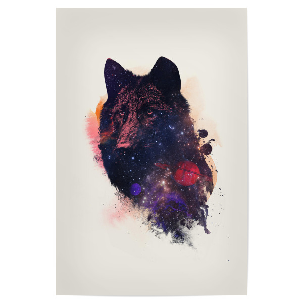 Poster "Universal wolf" artboxONE - Natur,Tiere - Universe,Wolf,Universum,Planets,Planeten
