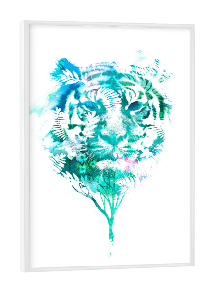 Poster mit weißem Rahmen "Tiger tree" artboxONE - Natur,Tiere - Tiger,Tree,Wild,Baum