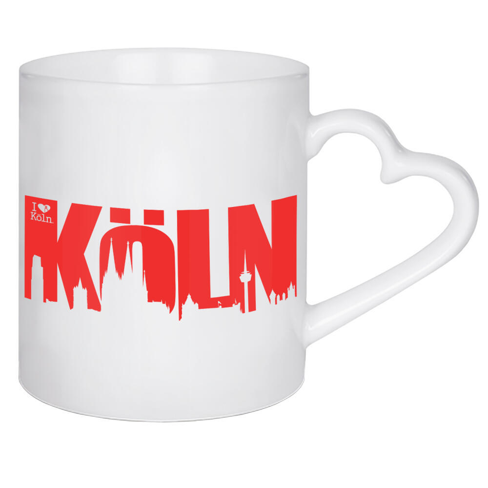 Herztasse "KÖLN SKYLINE SCHRIFTZUG 4" artboxONE - Städte / Köln - Köln,Kölner dom,Skyline,Colonia,Cologne,Kölle,Kölnergram