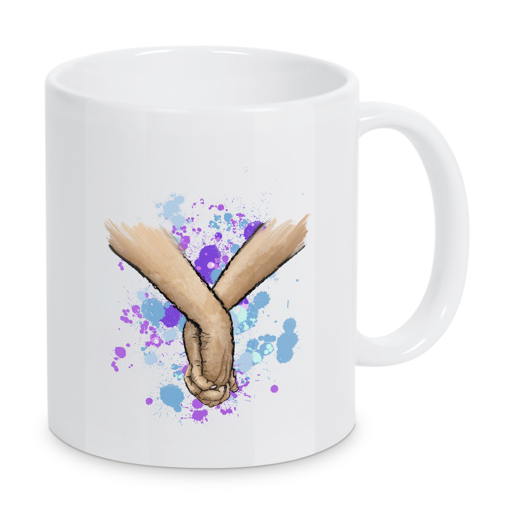 Tasse "Hände zusammen" artboxONE - Abstrakt,Menschen,Liebe,Für Mama,Für Papa