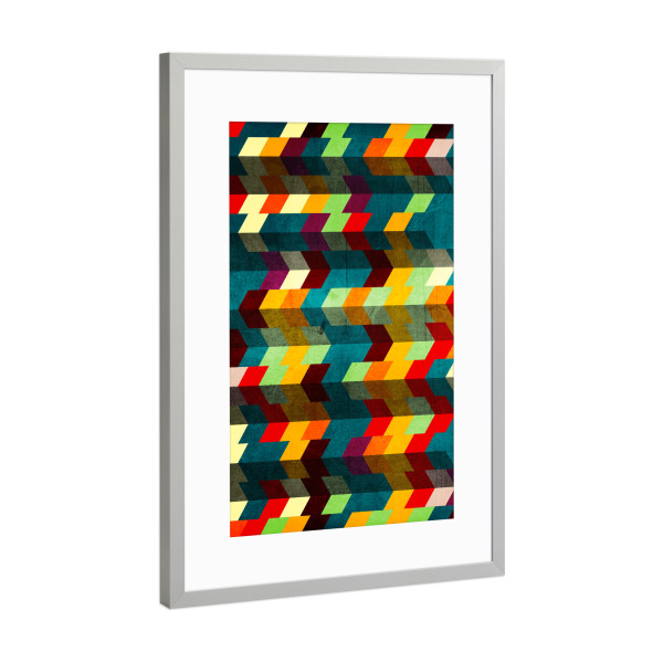 Poster mit Rahmen Silber "Bauhaus No. 15" artboxONE - Geometrie - Bauhaus,Muster,Geometrie
