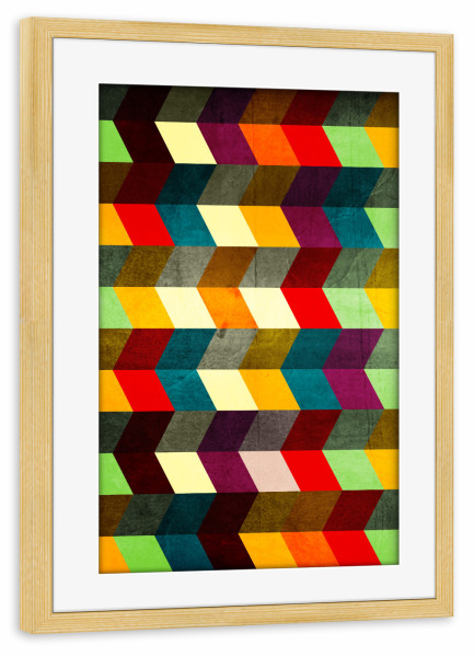 Poster mit Rahmen kiefer "Bauhaus No. 4" artboxONE - Geometrie - Bauhaus,Muster,Geometrie