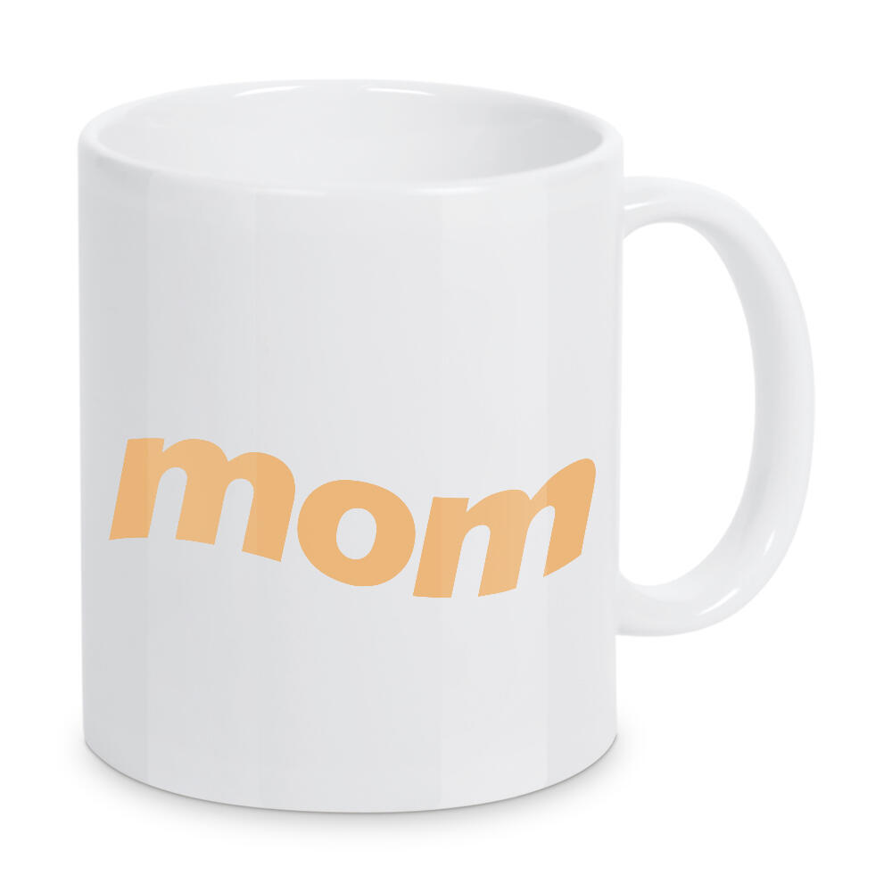 Tasse "Mom - blue orange" artboxONE - Typografie,Für Mama - Mutter,Mama,Mom,Bunt,Typo,Typografie,Muttertag