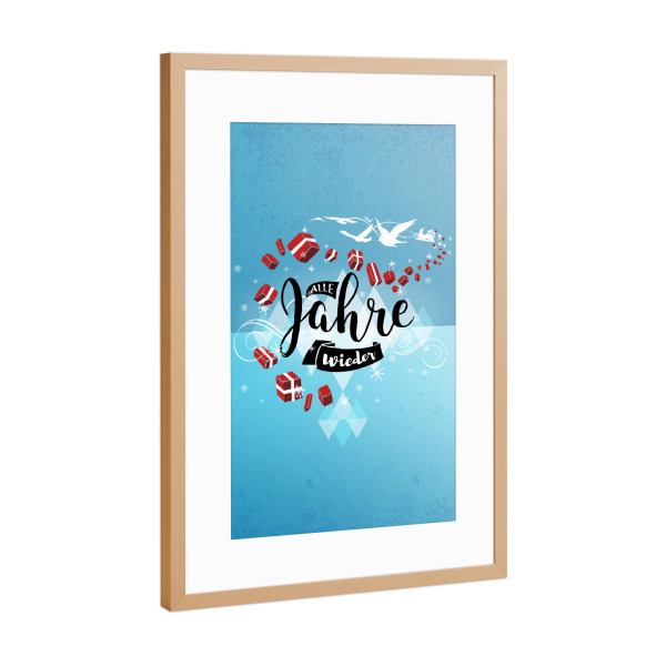 Poster mit Rahmen Kupfer "Alle Jahre wieder" artboxONE - Typografie,Weihnachten