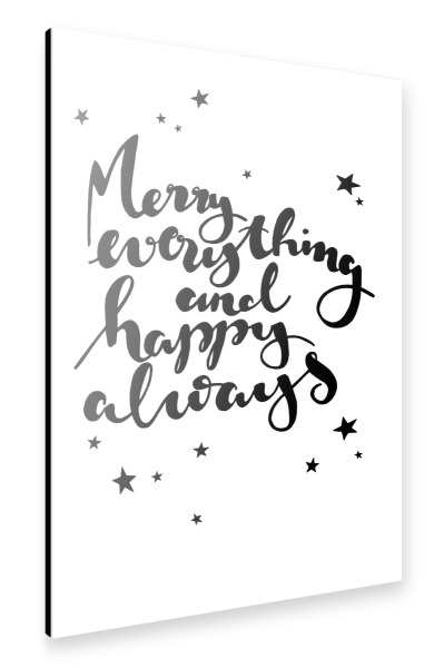 Alu-Dibond "Merry everything" 30x20 cm artboxONE