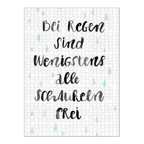 Puzzle Ravensburger "Schaukeln im Regen" artboxONE - Typografie,Schwarzweiß - Regen,Schaukel,Typographie - Bild regen