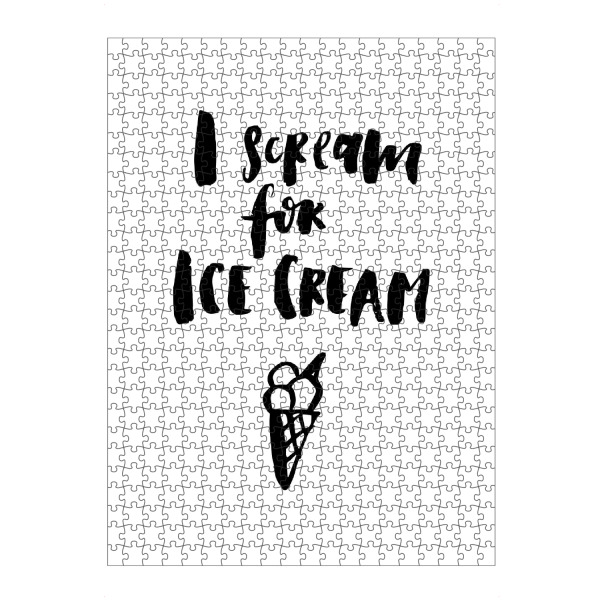 artboxONE Puzzle "I Scream For Ice Cream" artboxONE - Typografie,Essen & Trinken,Schwarzweiß