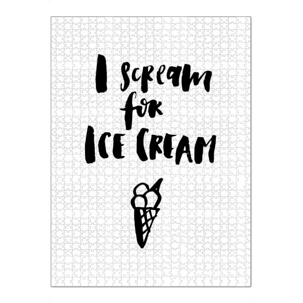 Puzzle Ravensburger "I Scream For Ice Cream" artboxONE - Typografie,Essen & Trinken,Schwarzweiß