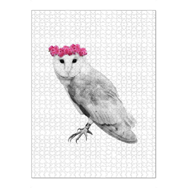 Puzzle Ravensburger "Dressy Owl" artboxONE - Floral,Tiere,Schwarzweiß