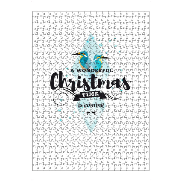 artboxONE Puzzle "A Wonderful Christmas Time" artboxONE - Typografie,Tiere,Schwarzweiß,Geometrie,Weihnachten