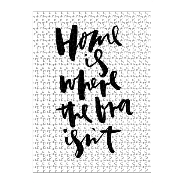 artboxONE Puzzle "Home Is Where the Bra Isn't" artboxONE - Typografie,Schwarzweiß