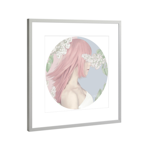 Poster mit Rahmen Silber "Agharta" artboxONE - Floral,Floral,Menschen