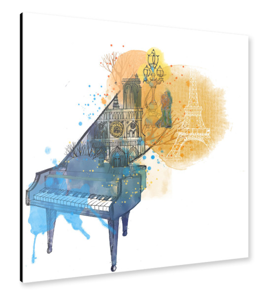 Alu-Dibond "Paris Musik" 30x30 cm artboxONE