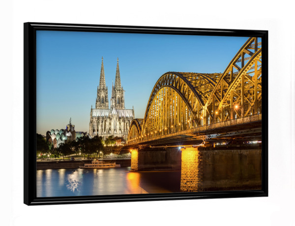 Poster mit schwarzem Rahmen "KÖLN AM ABEND" artboxONE - Städte,Städte / Köln,Reise,Architektur