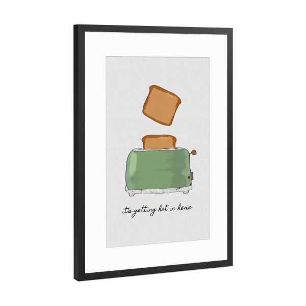 Poster mit Rahmen Schwarz (Metallic) "It's Getting Hot in Here" artboxONE - Typografie,Essen & Trinken,Musik,Marmor,Lustig