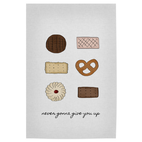 Poster 30x20 cm "I'm Never Gonna Give You Up" artboxONE - Typografie,Essen & Trinken,Musik,Lustig