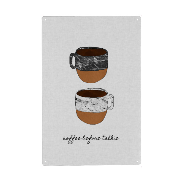 Holzbild "Coffee Before Talkie" artboxONE - Typografie,Essen & Trinken,Lustig