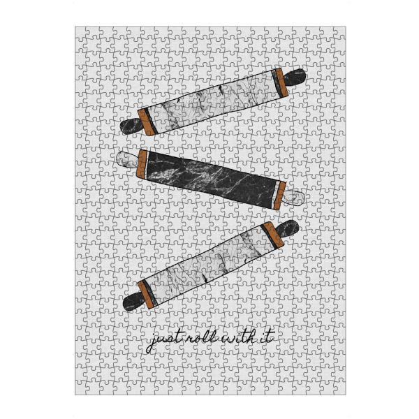 Puzzle Ravensburger "Just Roll With It" artboxONE - Typografie,Essen & Trinken,Für Mama,Für Papa,Männer,Marmor