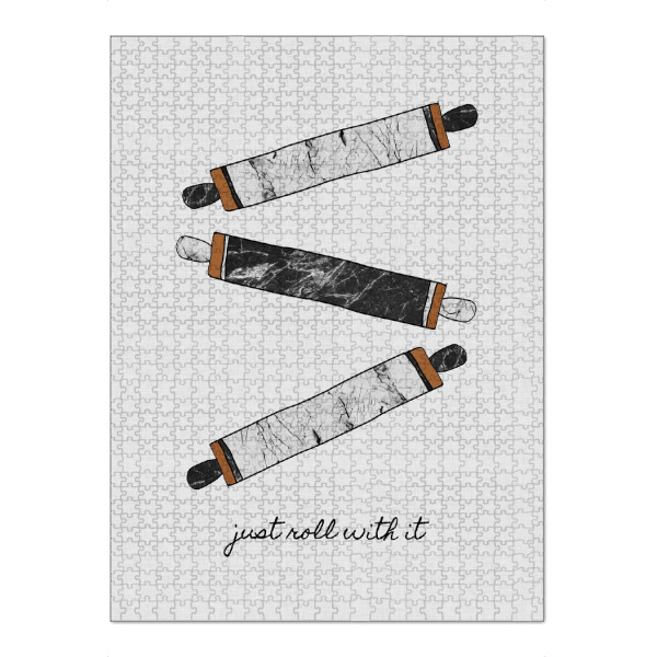 Puzzle Ravensburger "Just Roll With It" artboxONE - Typografie,Essen & Trinken,Für Mama,Für Papa,Männer,Marmor