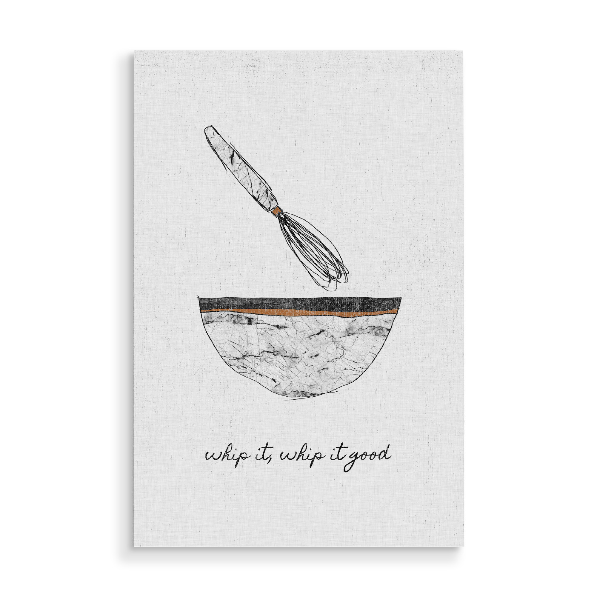 Holzbild "Whip It, Whip it Good" artboxONE - Typografie,Essen & Trinken,Marmor,Lustig