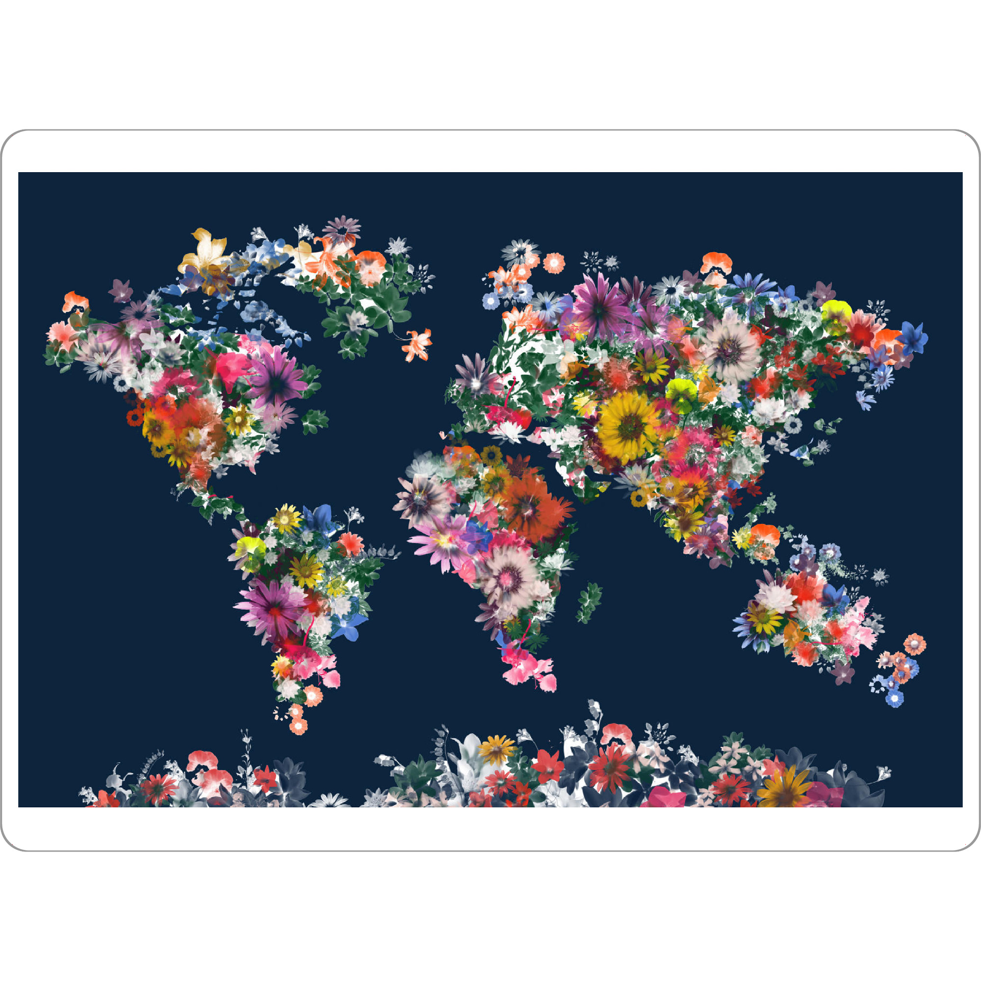 Tischset "World map floral 6" artboxONE - Floral,Abstrakt