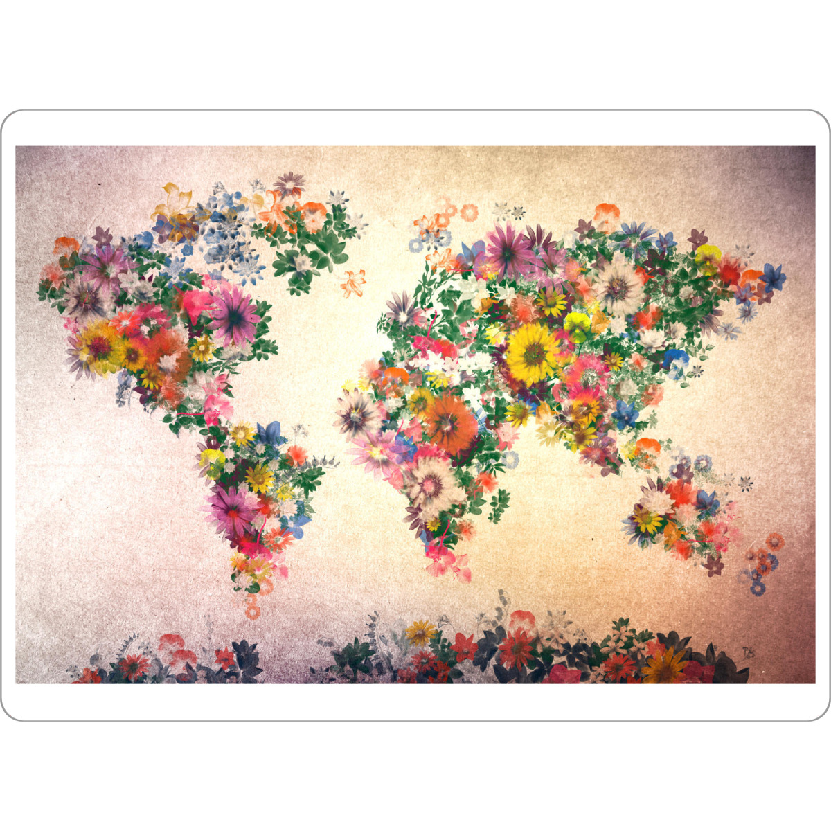Tischset "World map floral 5" artboxONE - Floral,Abstrakt