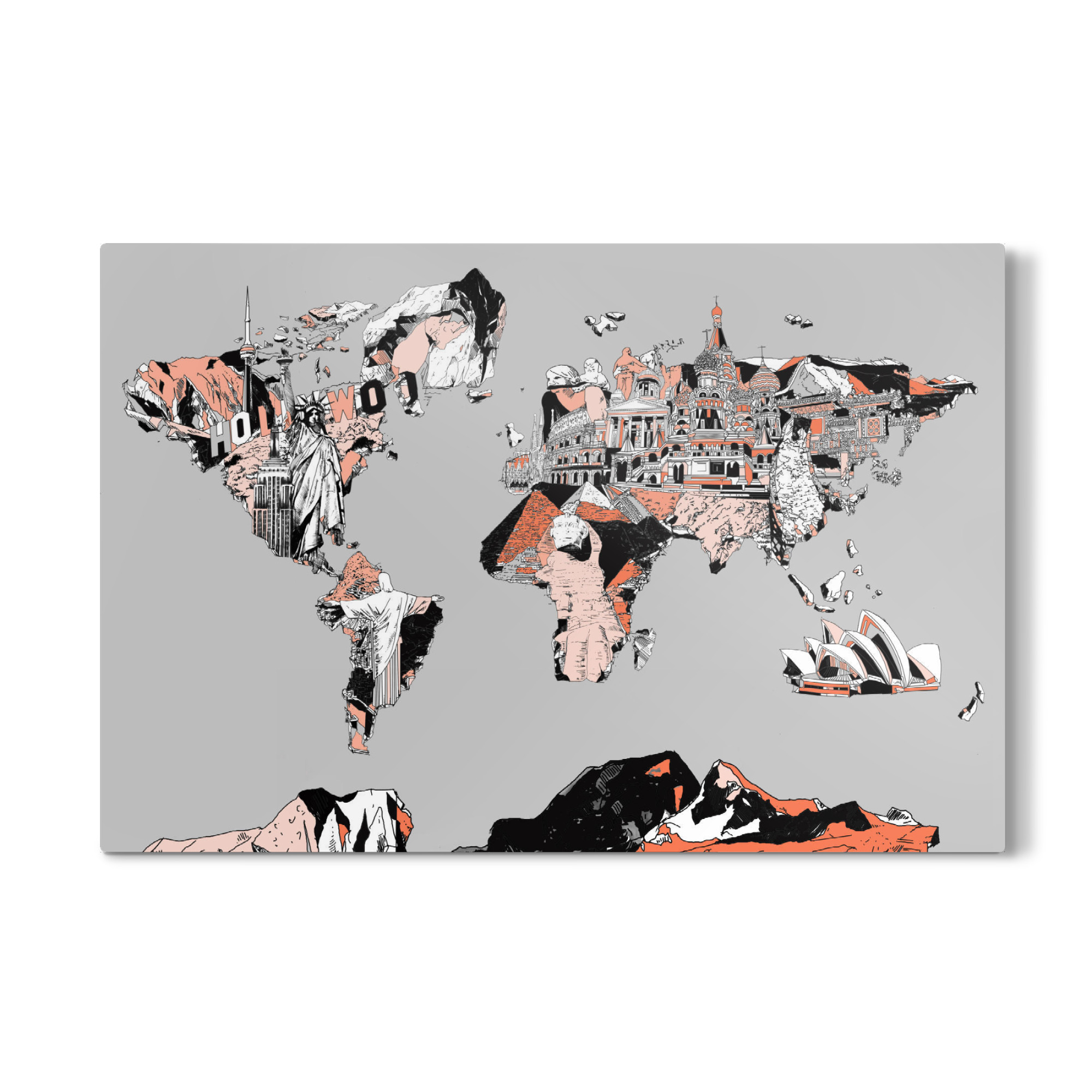 Galerie-Print "World map landmarks collage 9" 30x20 cm artboxONE