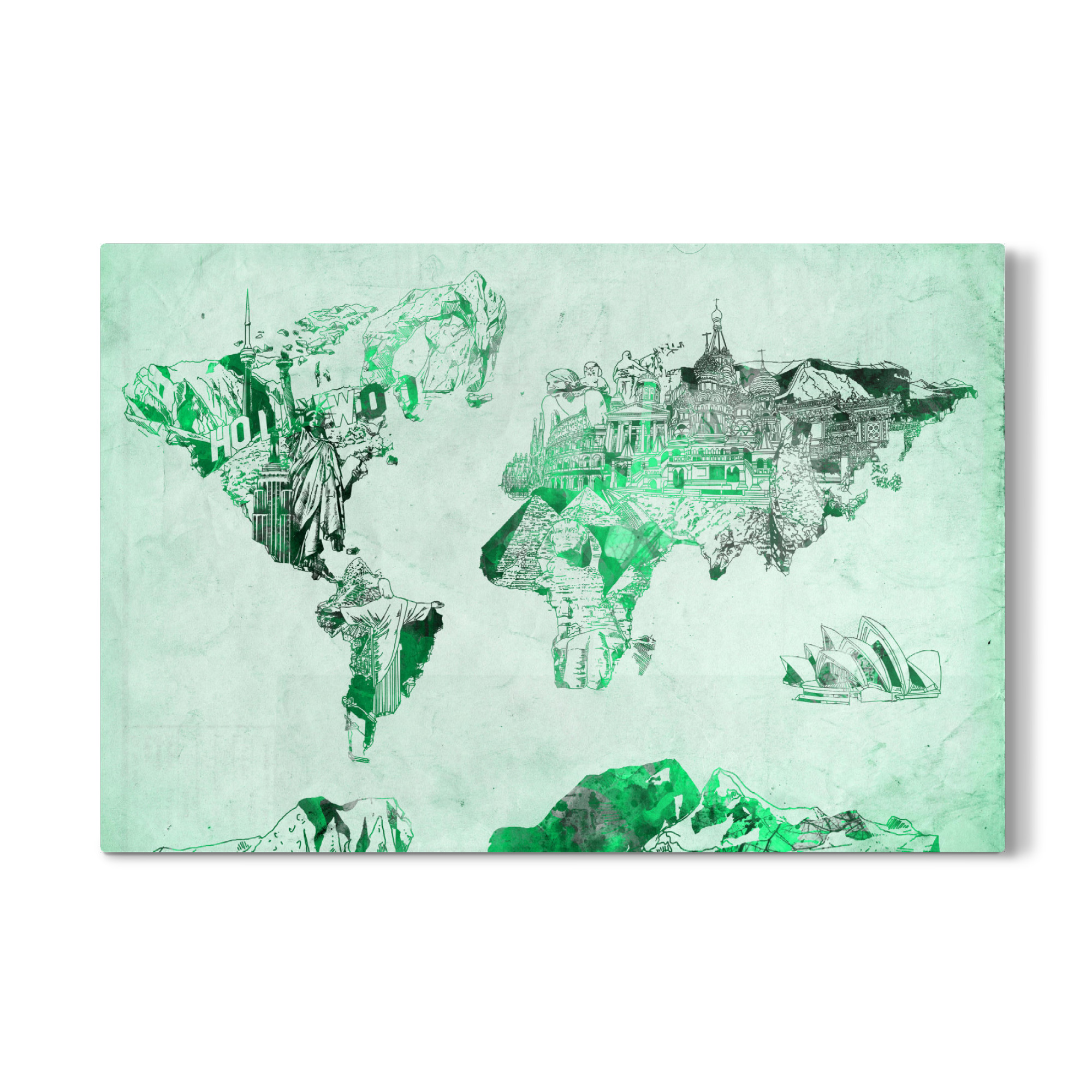 Galerie-Print "World map landmarks collage 7" 75x50 cm artboxONE