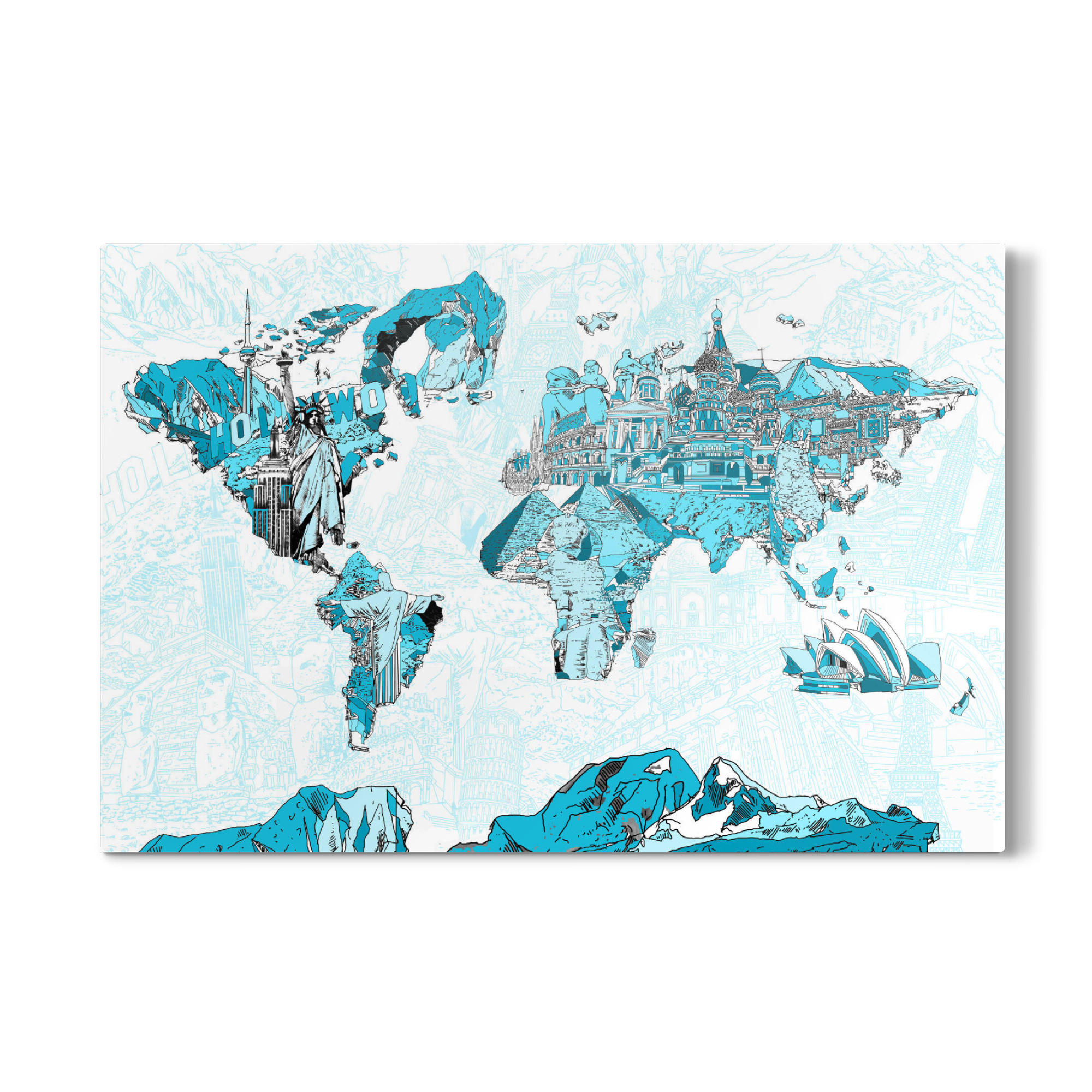 Galerie-Print "World map landmarks collage 6" 75x50 cm artboxONE