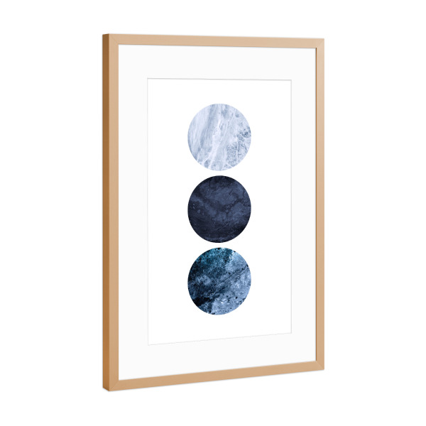 Poster mit Rahmen Kupfer "Blue Minimalism" artboxONE - Geometrie