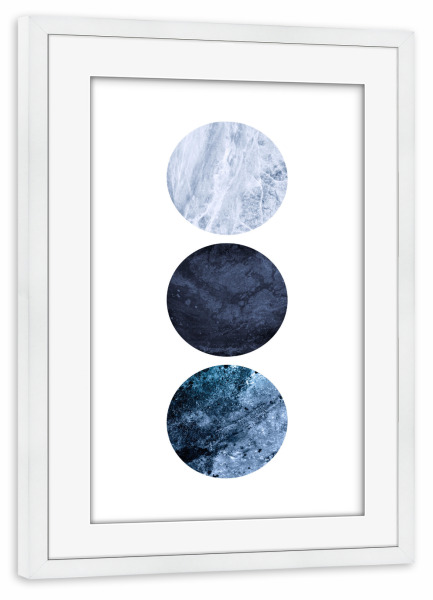 Poster mit Rahmen weiß "Blue Minimalism" artboxONE - Geometrie