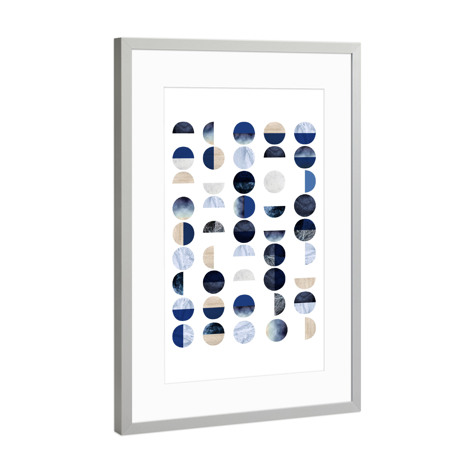 Poster mit Rahmen Silber "Geometric Circles" artboxONE - Geometrie
