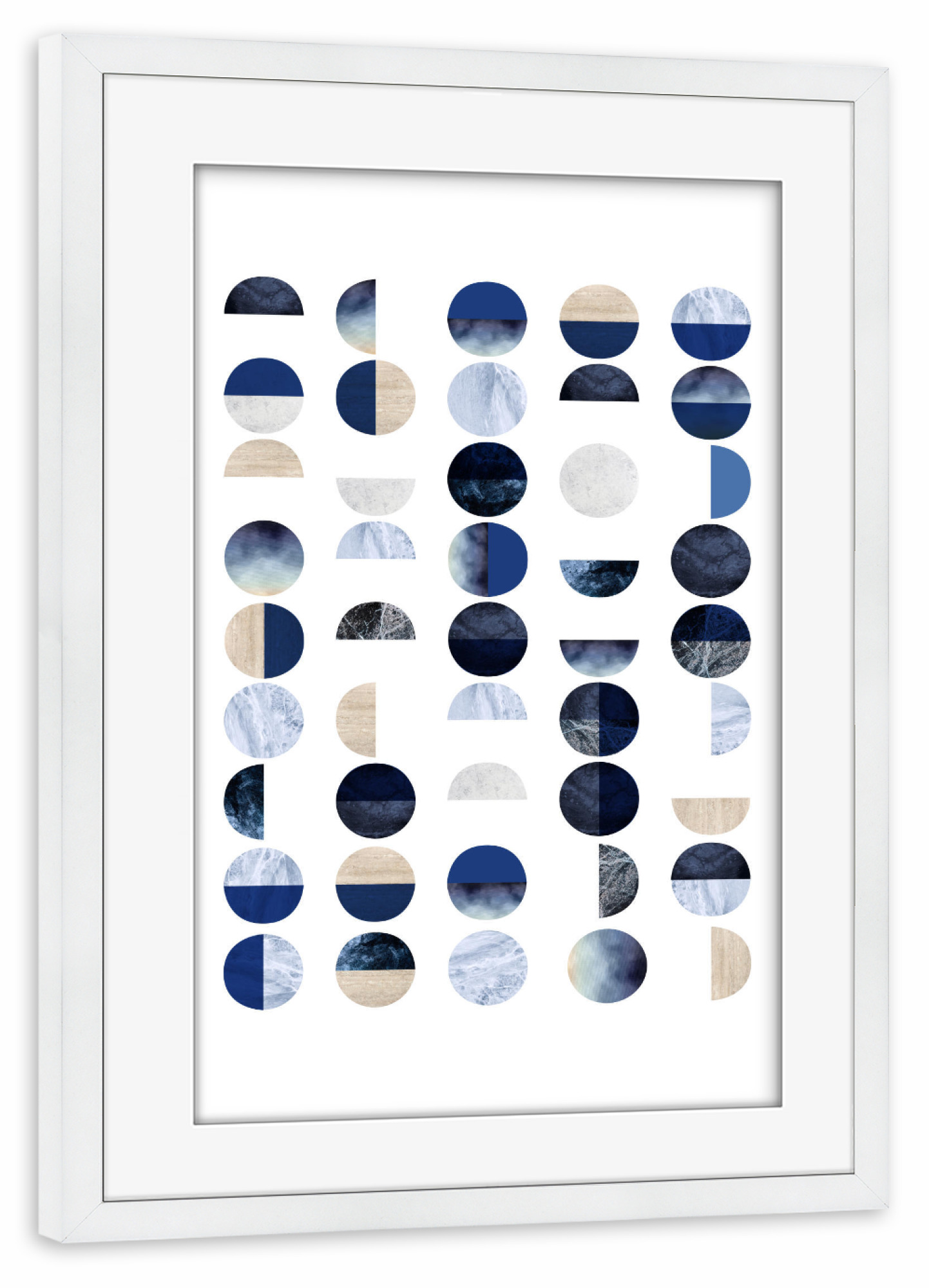 Poster mit Rahmen weiß "Geometric Circles" artboxONE - Geometrie