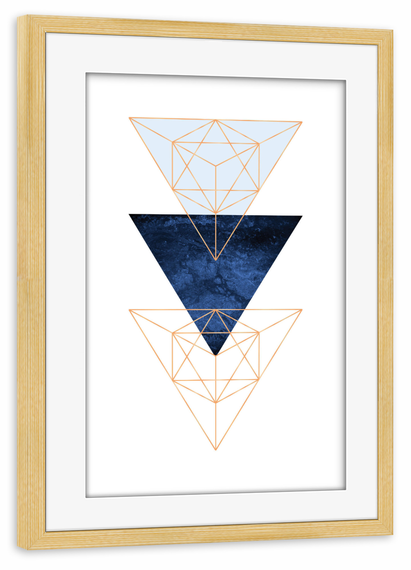 Poster mit Rahmen kiefer "Minimalist Triangles" artboxONE - Geometrie