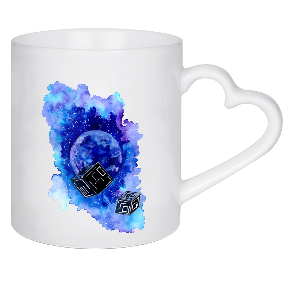 Herztasse "Weltraum Würfel" artboxONE - Geometrie,Galaxy