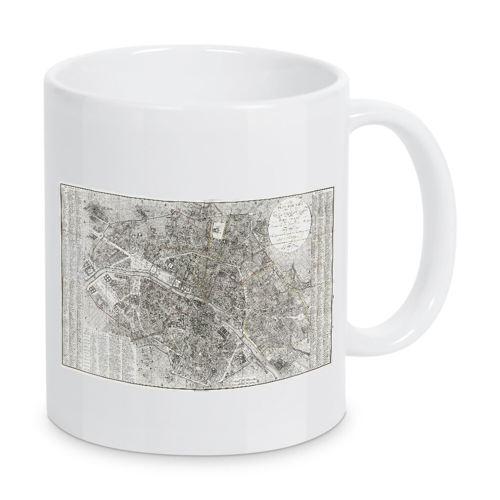 Tasse "Pariser alte Karte" artboxONE - Kartografie - Karte,Retro,Bildlich,Alt,Farbe,Weltkarte,Reise,Souvenir,Flach,Straße