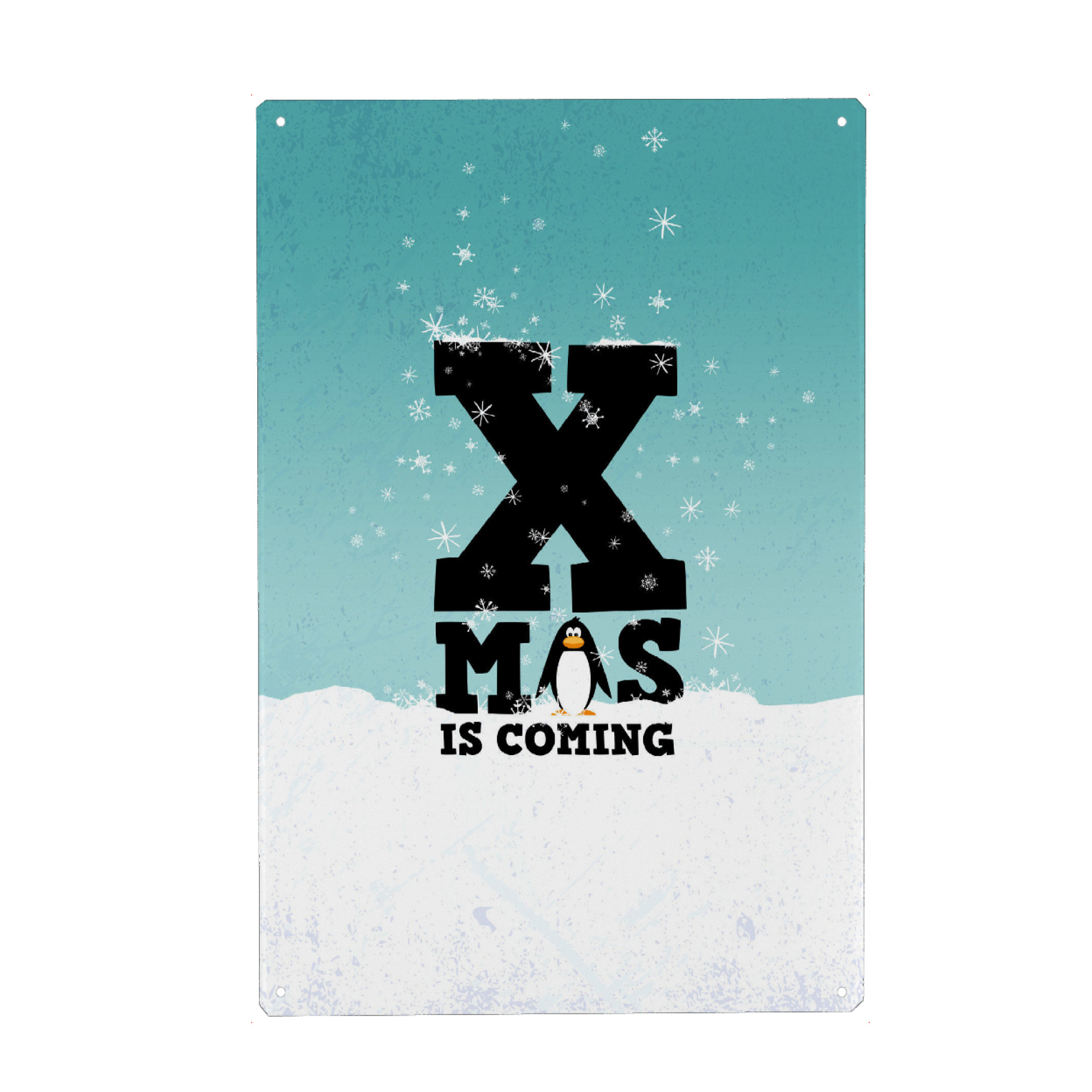 Holzbild "XMAS is coming" artboxONE - Typografie,Für Kinder,Tiere,Comic,Weihnachten