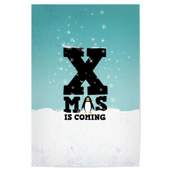 Poster "XMAS is coming" artboxONE - Typografie,Für Kinder,Tiere,Comic,Weihnachten