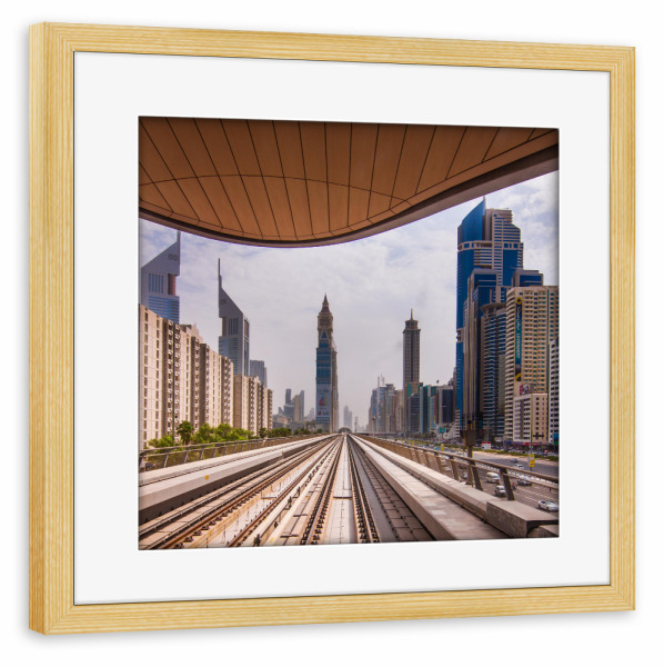 Poster mit Rahmen kiefer "Dubai Metro" artboxONE - Reise,Architektur,Städte / Dubai