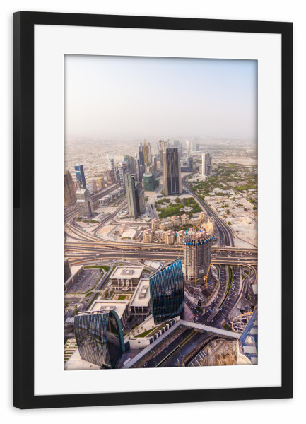 Poster mit Rahmen schwarz "Dubai Panorama" artboxONE - Reise,Architektur,Städte / Dubai