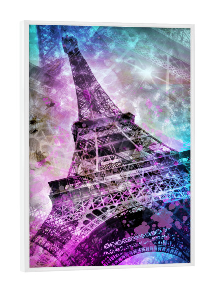 Poster mit weißem Rahmen "Pop Art Eiffelturm" artboxONE - Reise,Abstrakt,Architektur,Städte / Paris,Reise / Länder