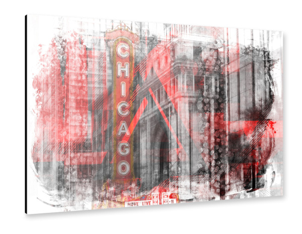 Alu-Dibond "Chicago | Geometric Mix No. 4" 30x20 cm artboxONE