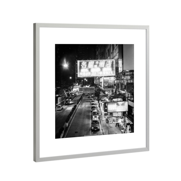 Poster mit Rahmen Silber "MING COURT HOTEL" artboxONE - Städte,Schwarzweiß,Architektur,Reise / Asien