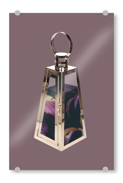 Acrylglasbild "Nature Lamp" artboxONE - Natur,Floral - Surrealismus,Laterne,Herbst,Blätter,Natur,Fotomontage,Leaf