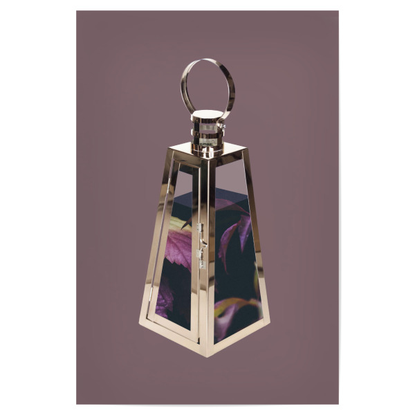 Poster "Nature Lamp" artboxONE - Natur,Floral - Surrealismus,Laterne,Herbst,Blätter,Natur,Fotomontage,Leaf