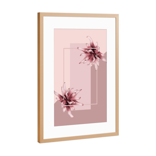 Poster mit Rahmen Kupfer "Aesthetic Flower II" artboxONE - Natur,Floral,Abstrakt,Geometrie