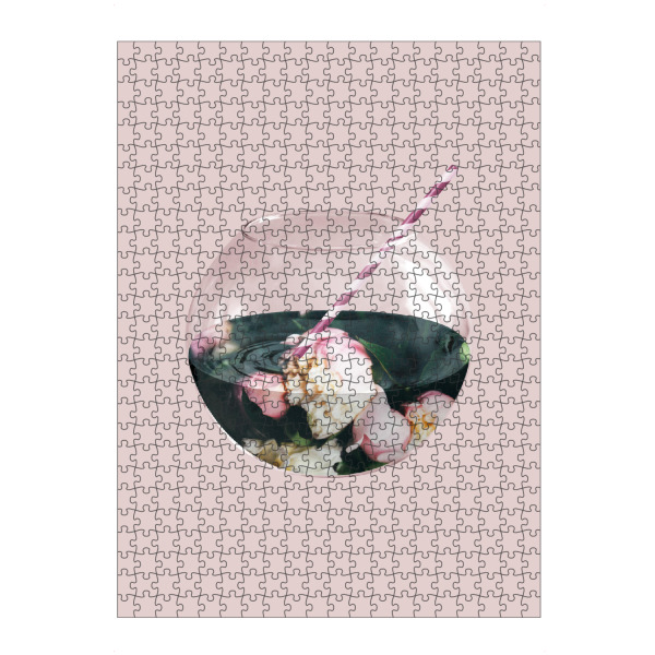 Puzzle Ravensburger "Blumenaquarium" artboxONE - Natur,Floral,Essen & Trinken - Strohhalm,Aquarium,Blumen - Bild strohhalm